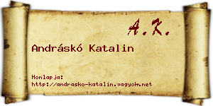 Andráskó Katalin névjegykártya