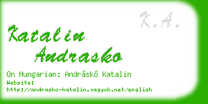 katalin andrasko business card