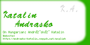 katalin andrasko business card